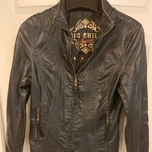 Faux leather vintage look jacket